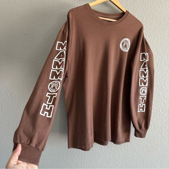 Vintage Mammoth Mtn CA Shirt Hanes Beefy T Brown Snowboard Ski Long Sleeve Sz XL - Picture 5 of 8